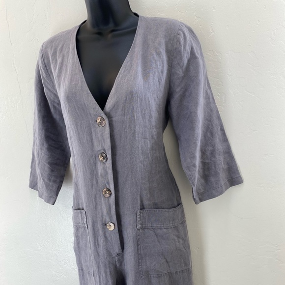 Zara Lillian Jumpsuit Linen Gray Size S - Picture 3 of 10